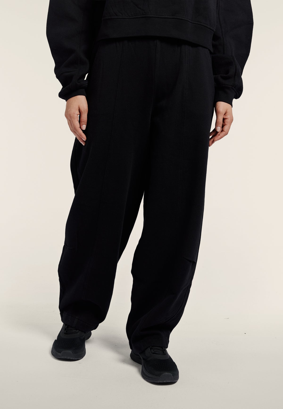 Fleece balloon trousers with faded effect - Black