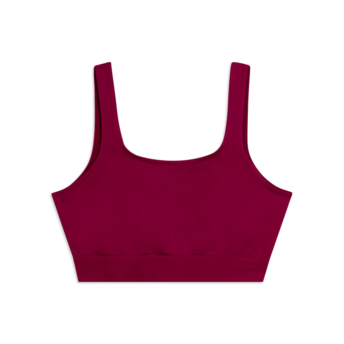 Seamless sporty top with ribbed band under the bust - Raspberry Radiance
