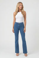 WR.UP Push-Up Regular Waist Flare Denim Jeans - Denim Light Blue - Blue Seam