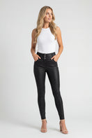 WR.UP Push-Up High Waist Skinny Vegan Leather Pant Python Style - Black