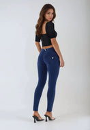 WR.UP Push-Up Regular Waist Skinny Denim Jeans - Denim Dark Blue - Blue Seam