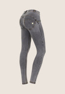 WR.UP Push-Up Regular Waist Skinny Tencel - Denim Gray - Yellow Seam