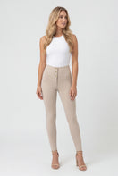 WR.UP Push-Up Button High Waist Skinny Pants - Moonbeam Beige