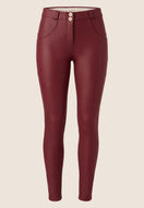 WR.UP Push-Up Regular Waist Skinny Vegan Leather Pant - Cabernet Red