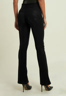 WR.UP Push-Up High Waist Mini Flare Vegan Leather Pant - Black