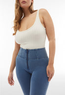 WR.UP Push-Up High Waist Skinny 7/8 Denim Jeans - Denim Light Blue - Blue Seam