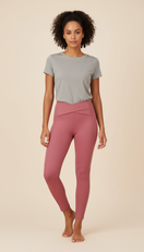 WR.UP Push-Up High Waist Skinny Vegan Leather Pant With Crossed Waist Band - Baroque Rose